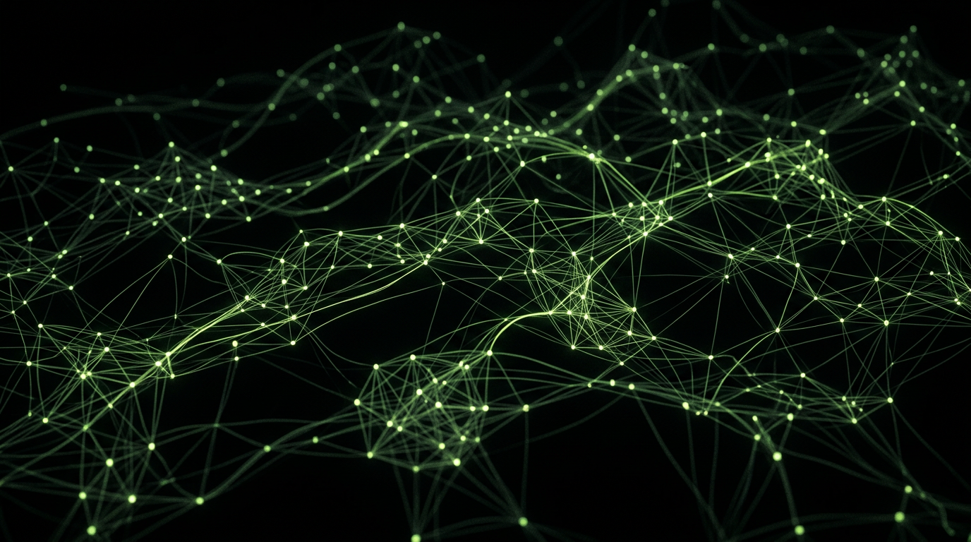 Abstract network of connected data nodes